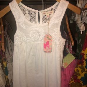 NWT Mimi & Maggie white Lace top woven Dress